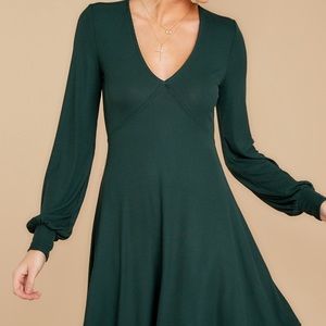 The Pine Grove Micro Rib Long Sleeve Dress